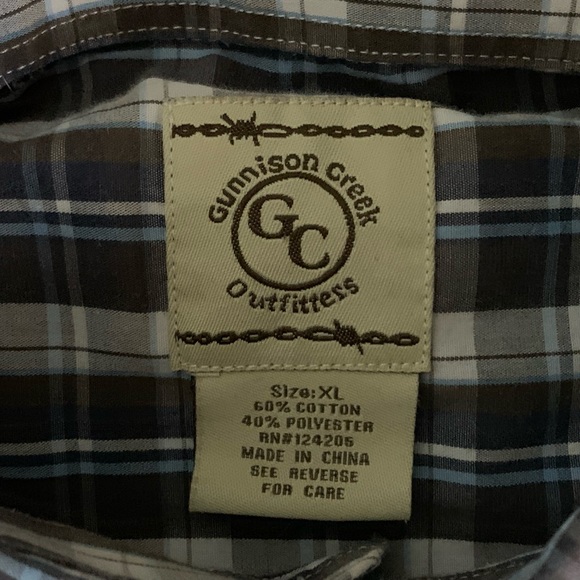 gunnison creek outfitters Shirts Mens Plaid Shirt Button Down